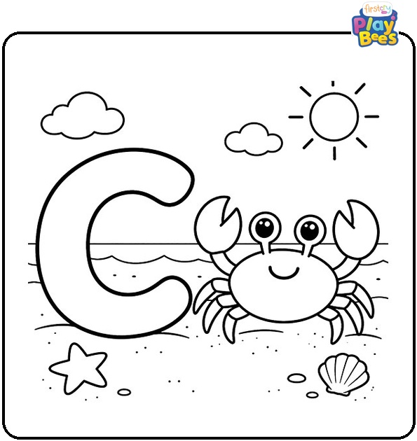 C Is for Crab Coloring Page
