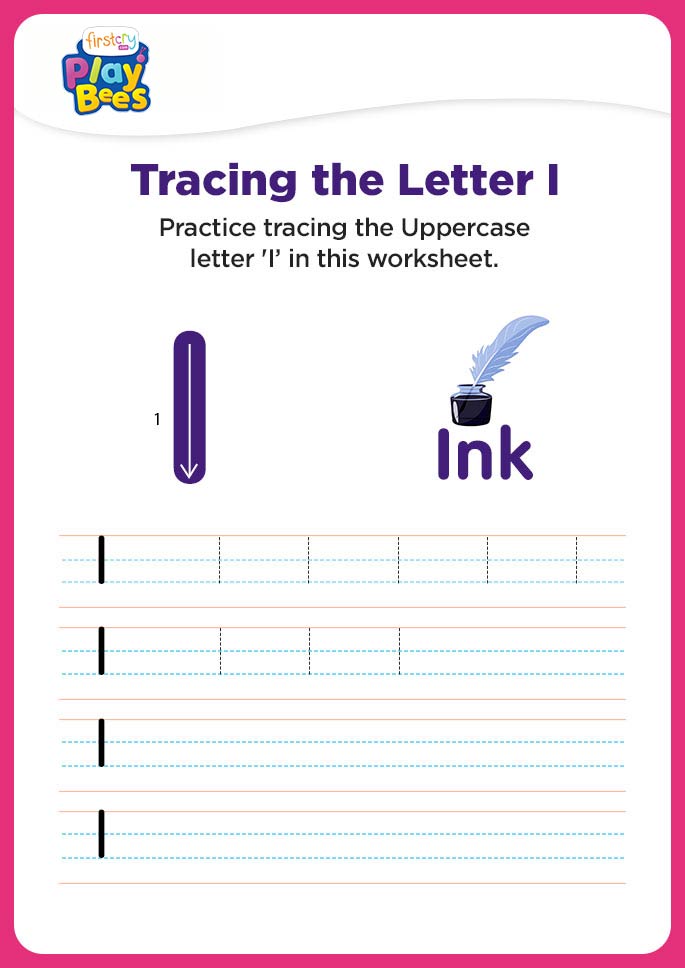 Capital Letter I practice worksheet