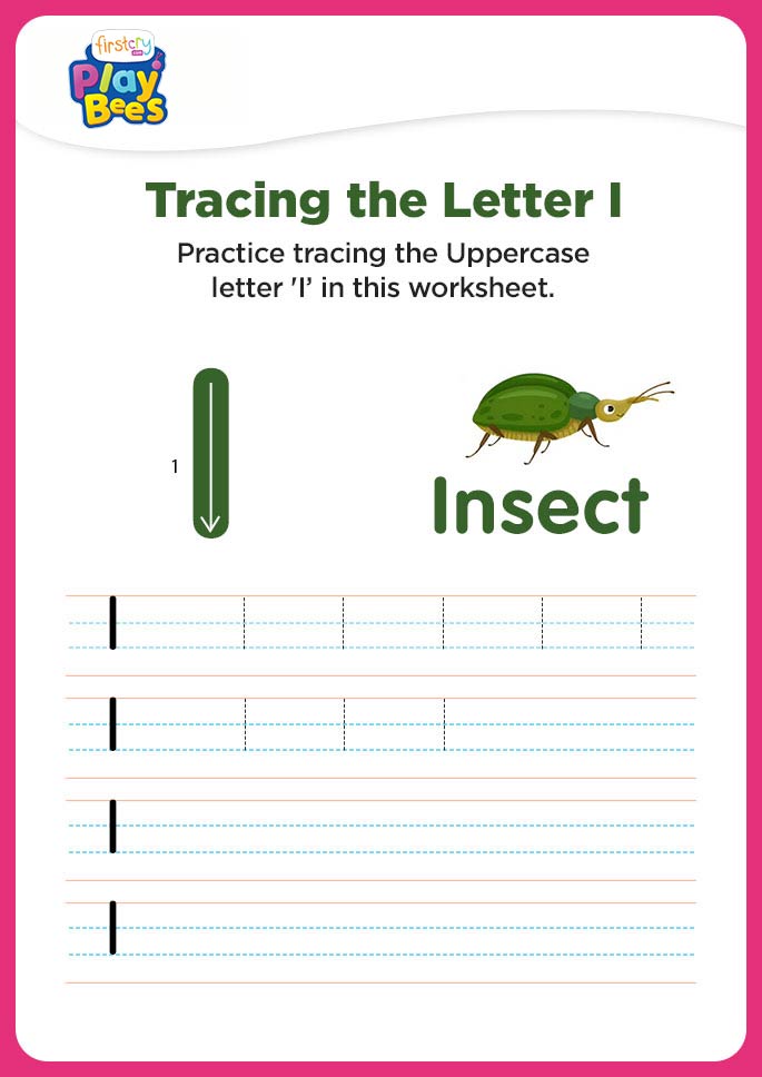 Capital Letter I recognition worksheet