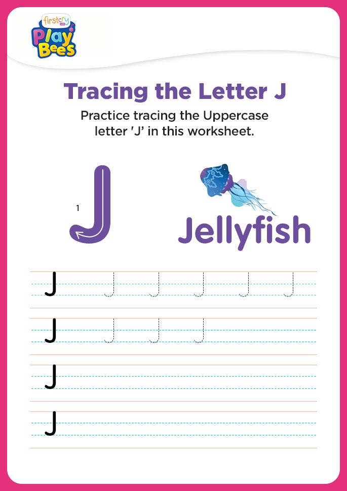 Capital Letter J practice worksheet