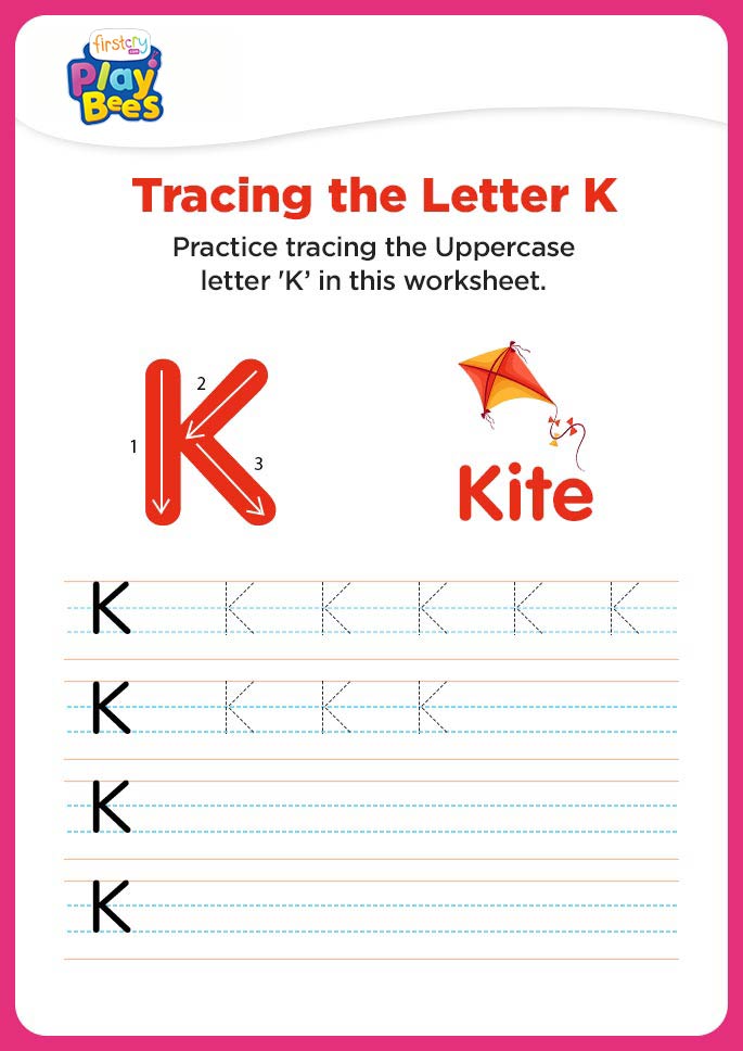 Capital Letter K practice worksheet