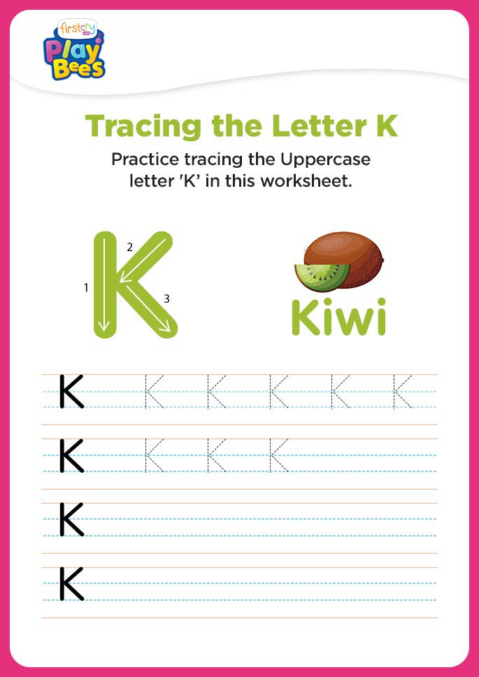 Capital Letter K printable worksheet