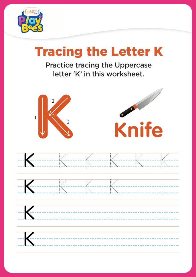 Capital Letter K recognition worksheet