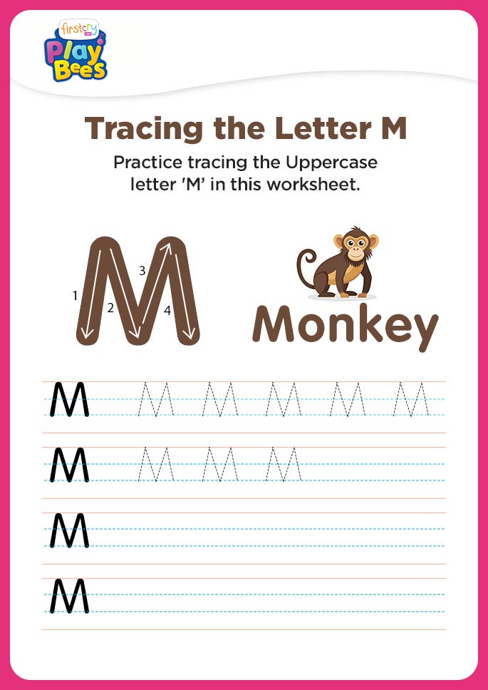 Capital Letter M practice worksheet