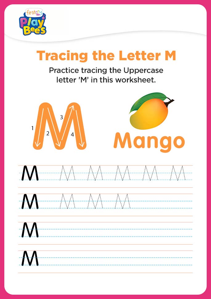 Capital Letter M writing worksheet
