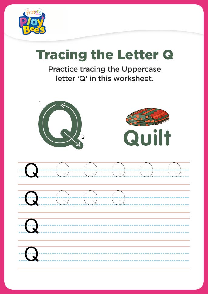 Capital Letter Q practice worksheet