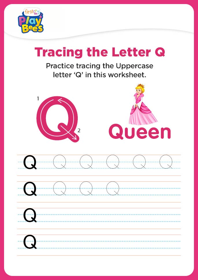 Capital Letter Q tracing worksheet