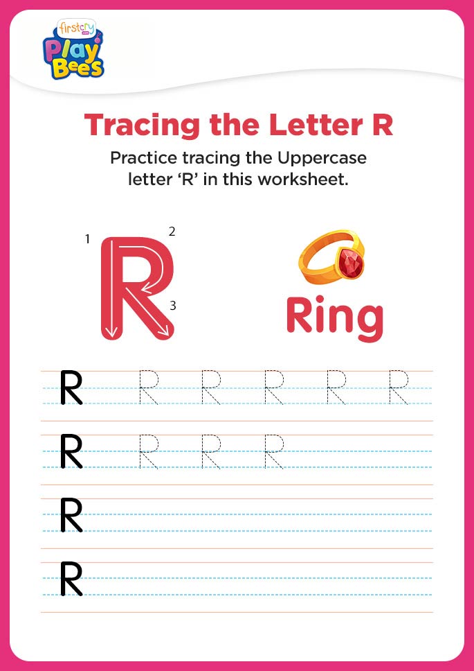 Capital Letter R practice worksheet