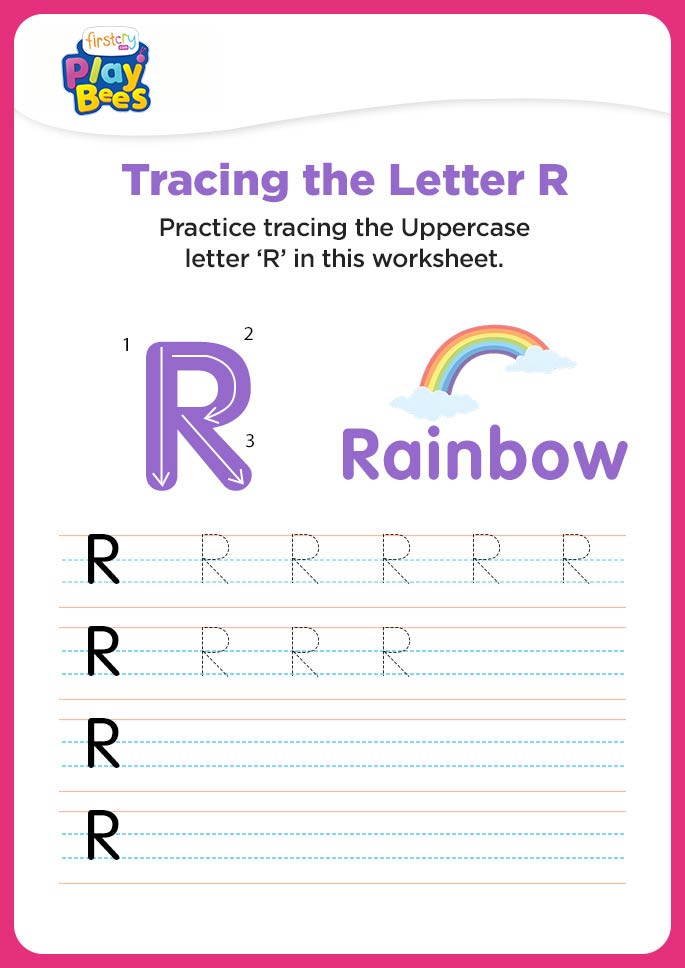 Capital Letter R writing worksheet