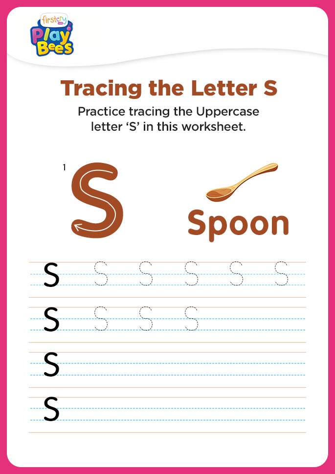 Capital Letter S practice worksheet