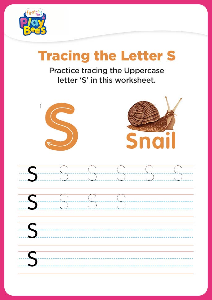 Capital Letter S tracing worksheet
