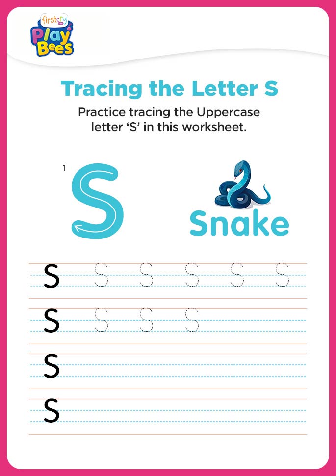 Capital Letter S writing worksheet