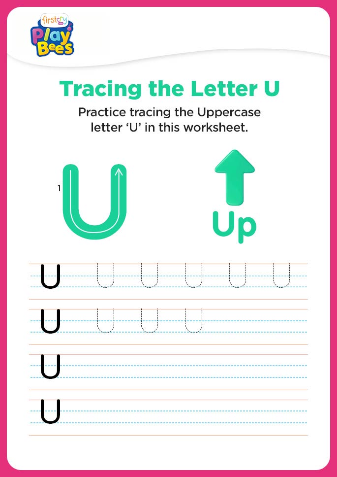 Capital Letter U printable worksheet
