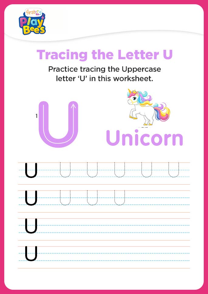 Capital Letter U writing worksheet