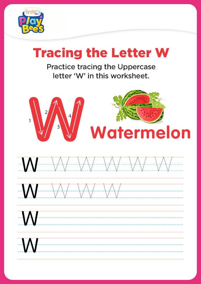 Capital Letter W practice worksheet