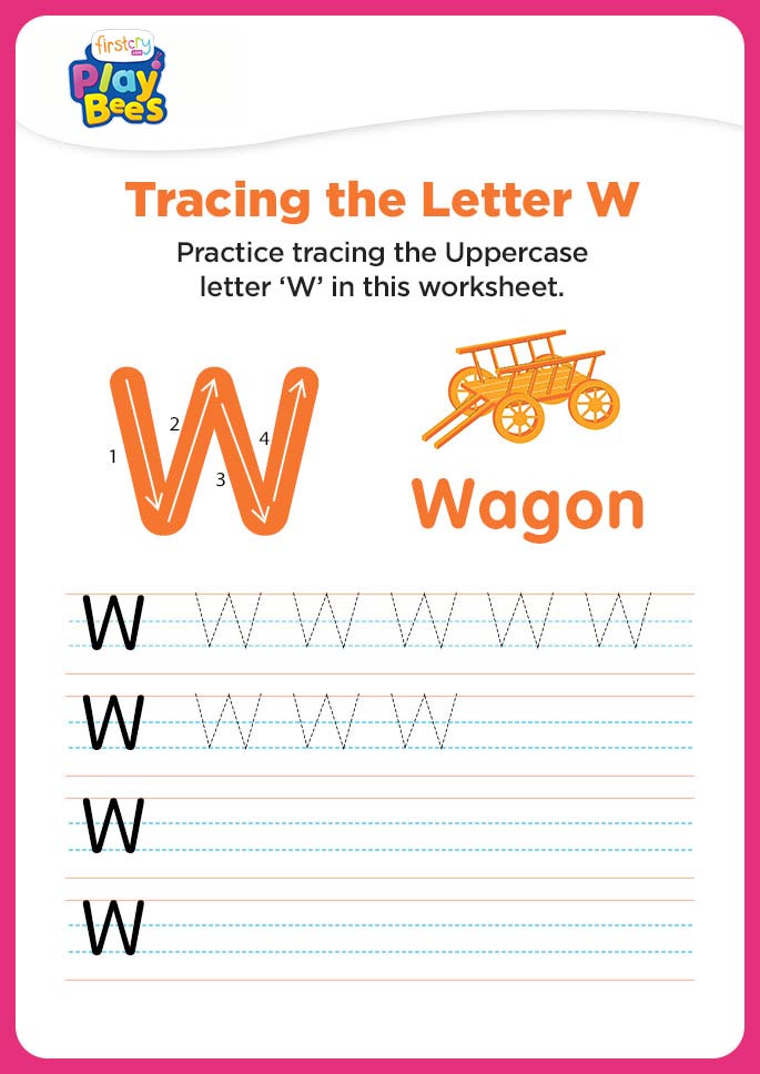 Capital Letter W tracing worksheet