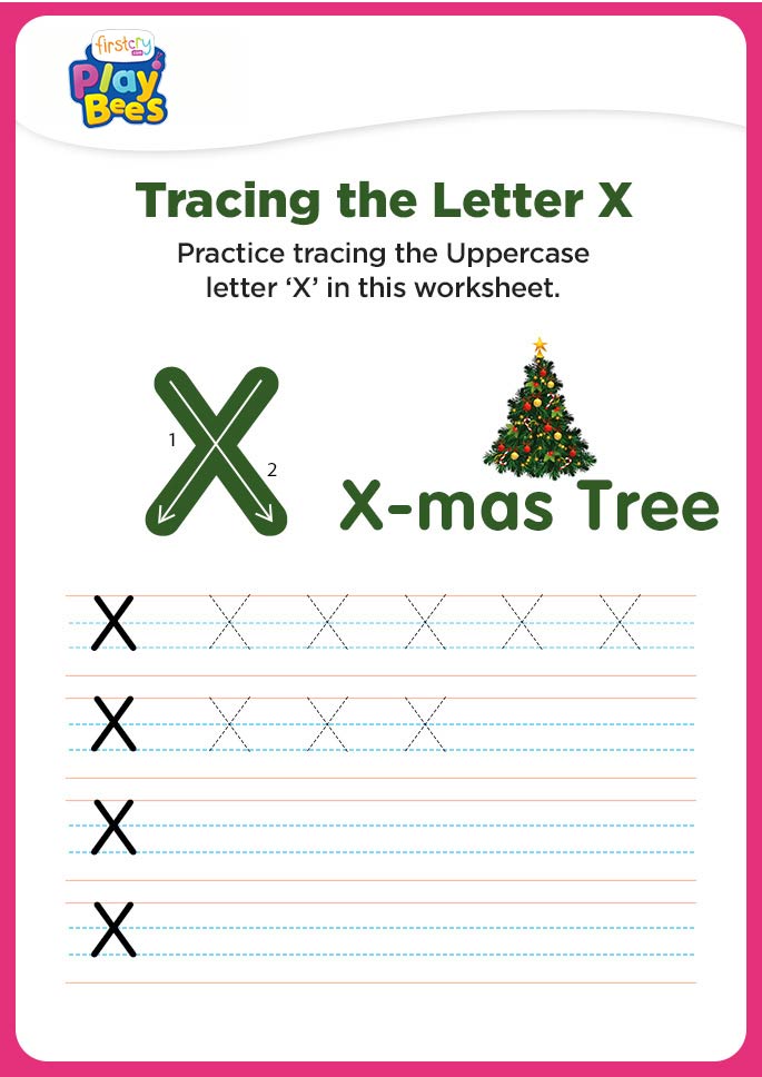 Capital Letter X practice worksheet