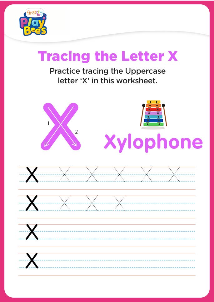 Capital Letter X writing worksheet