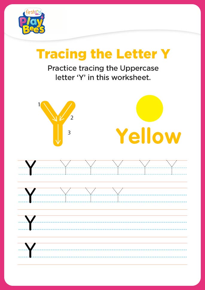 Capital Letter Y practice worksheet