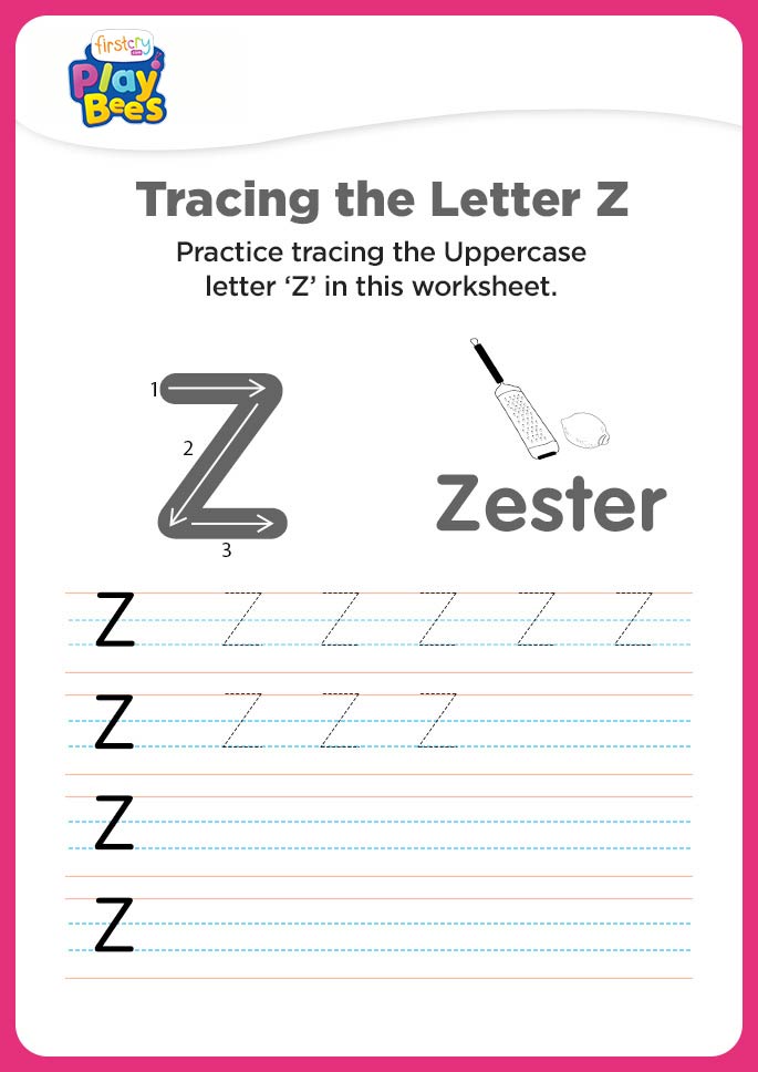 Capital Letter Z practice worksheet