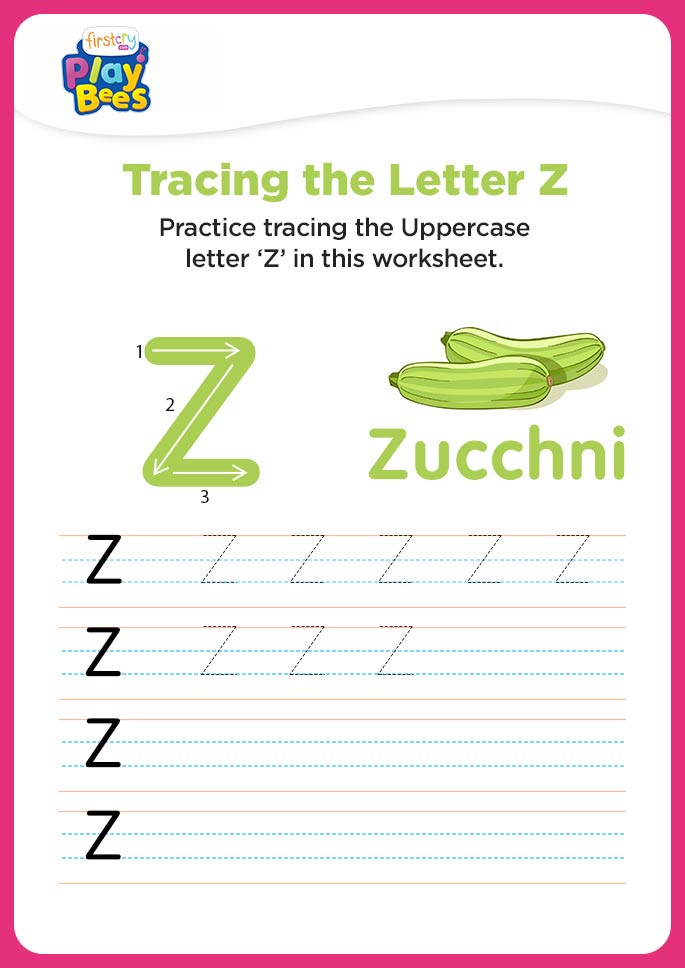 Capital Letter Z printable worksheet
