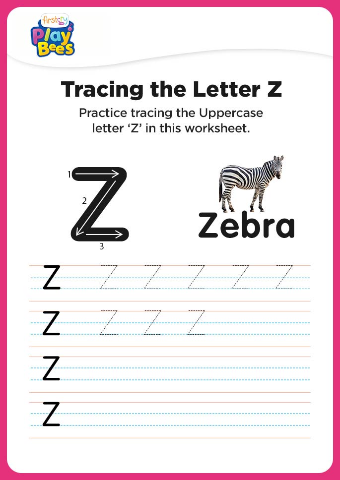Capital Letter Z tracing worksheet