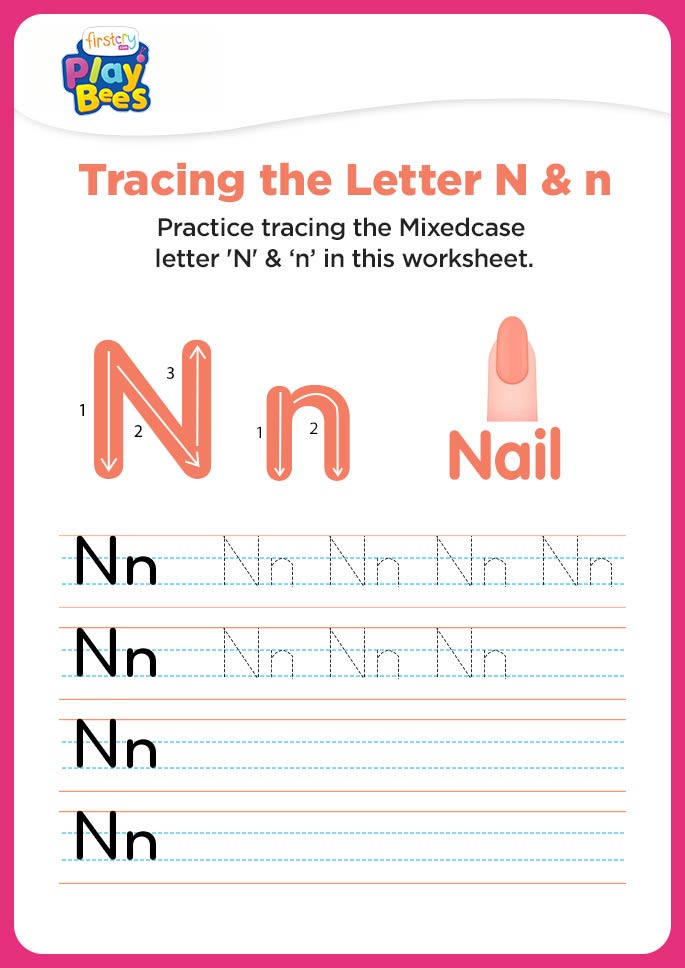 Capital and small Letter N worksheet