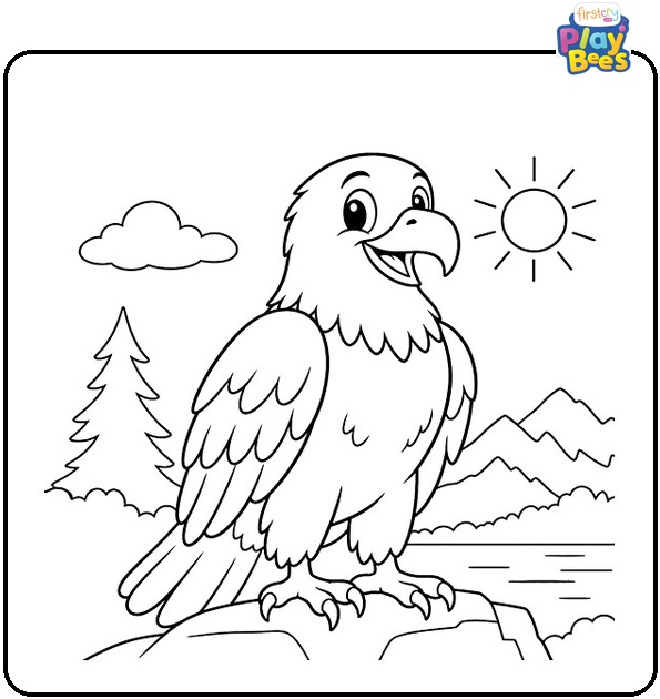 Cartoon Bald Eagle Coloring Page