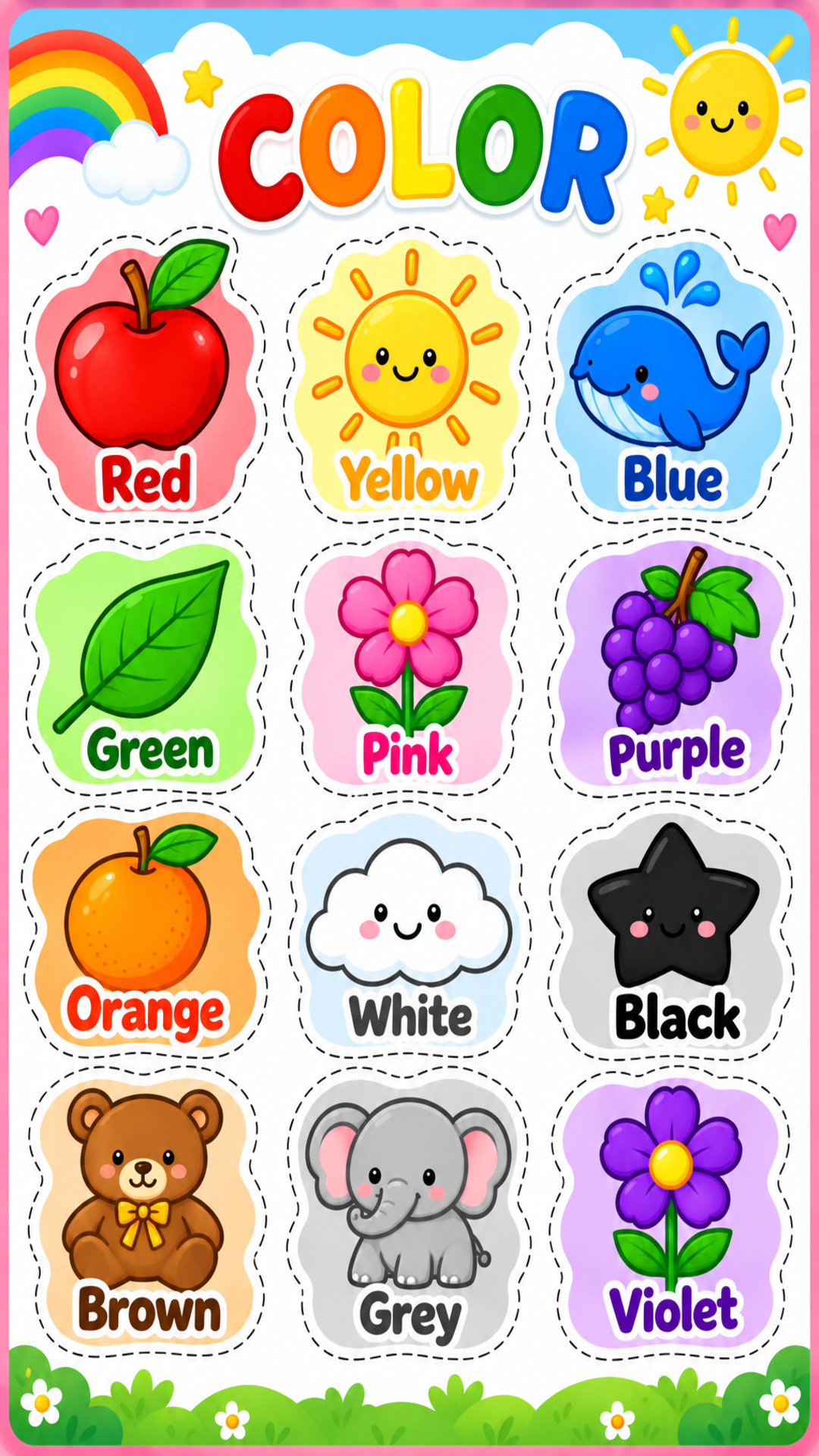 Color Recognition Poster for Kids