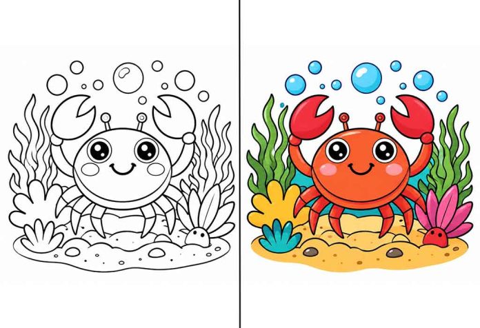 Crab Coloring Pages – Free Printable Worksheets & Pictures