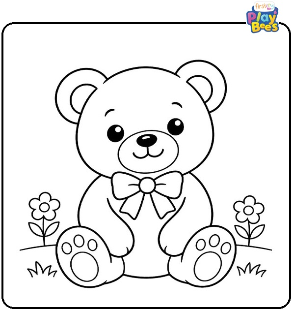 Cute Teddy Bear Coloring Page