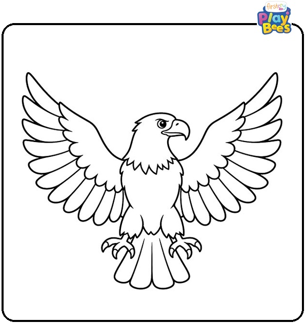 Eagle with Spread Wings Coloring Page
