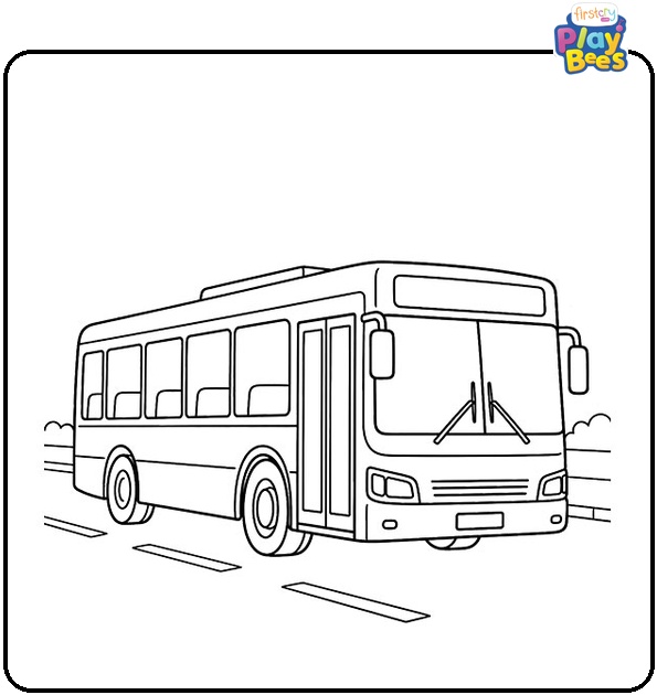 Easy Bus Coloring Page