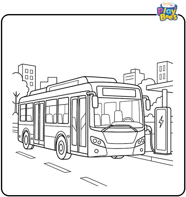 Electric Bus Coloring Page