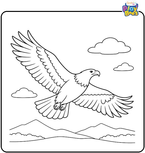 Flying Eagle Coloring Page