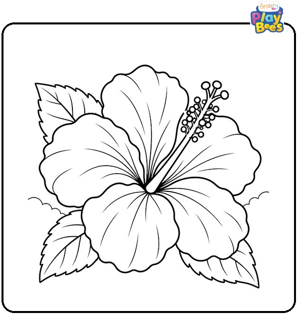Hibiscus Bloom Coloring Page Hibiscus Bloom Coloring Page