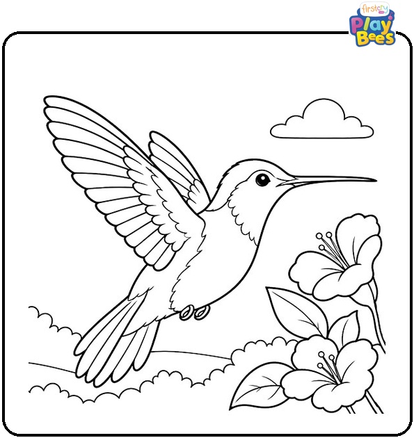 Hummingbird Flying Coloring Page