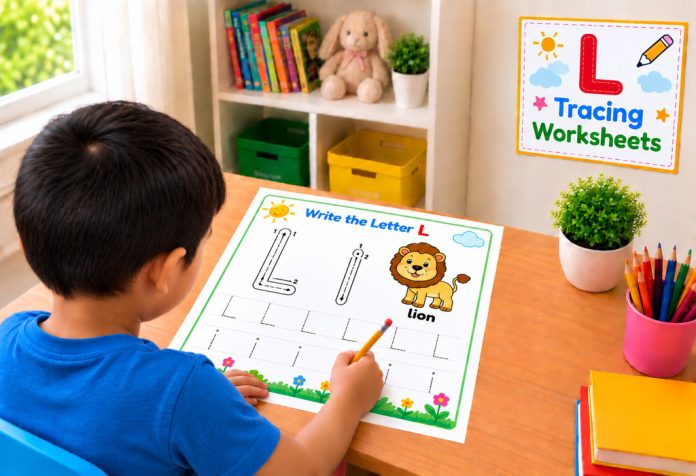 Letter L Tracing Worksheets Uppercase & Lowercase