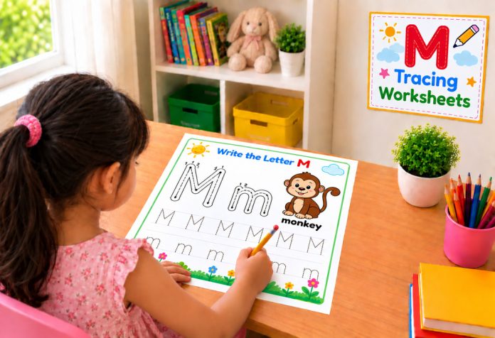 Letter M Tracing Worksheets Uppercase & Lowercase
