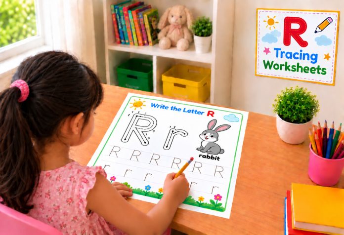 Letter R Tracing Worksheets Uppercase & Lowercase
