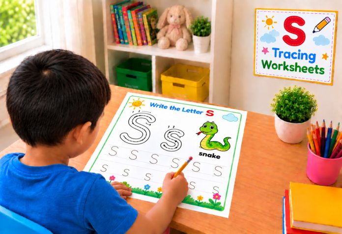 Letter S Tracing Worksheets Uppercase & Lowercase