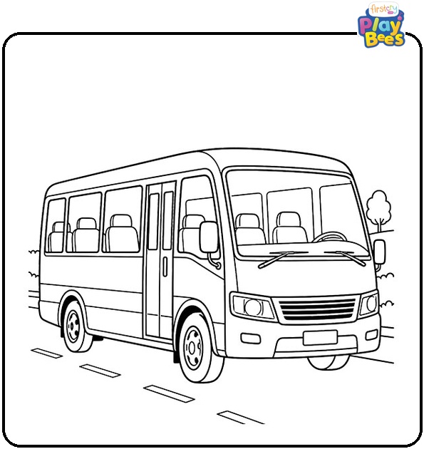 Mini Bus Coloring Page