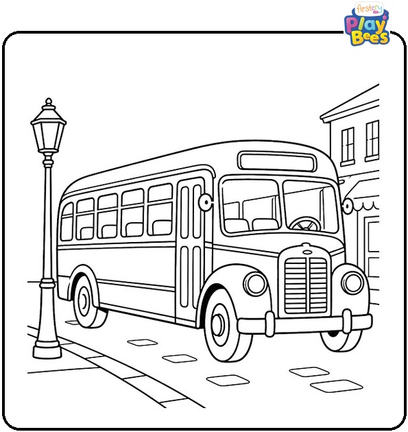 Old-Fashioned Bus Coloring Page