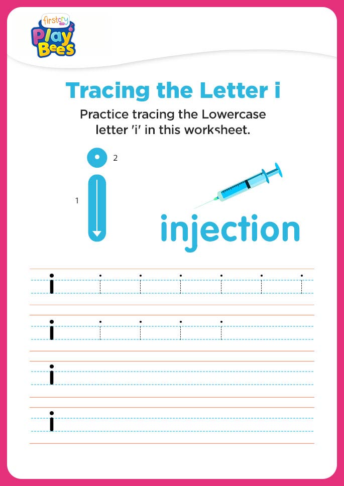 Small Letter i practice worksheet