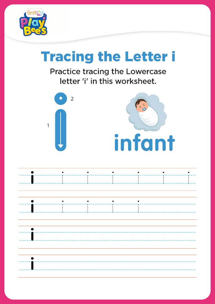 Small Letter i writing worksheet