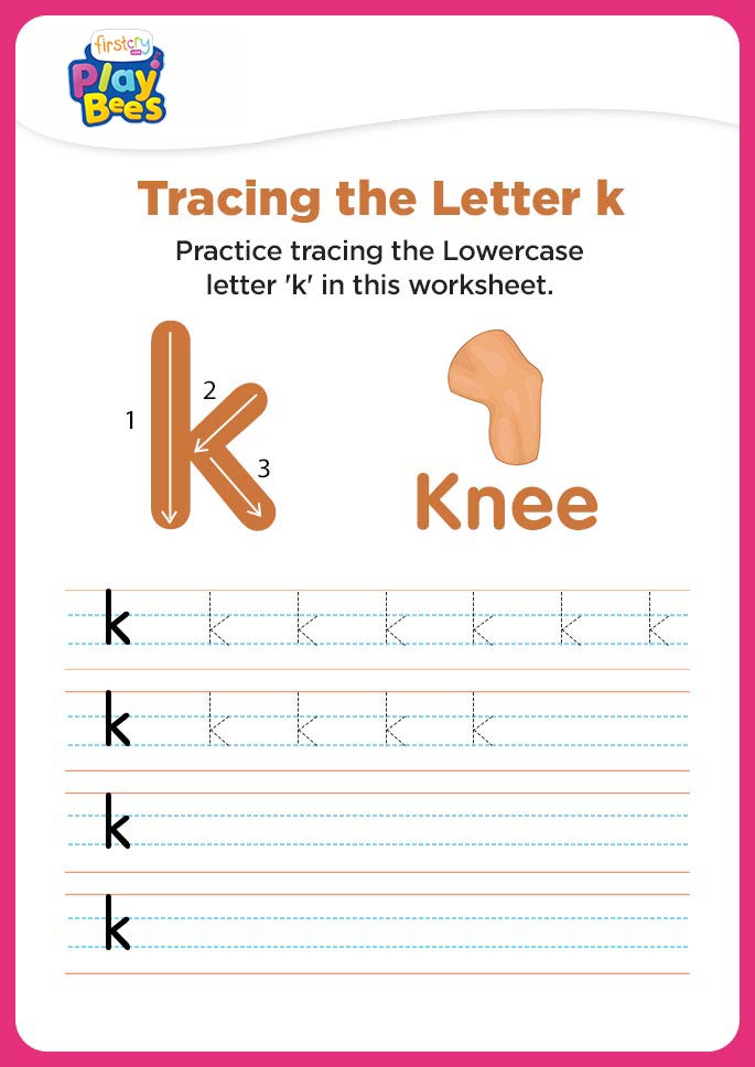 Small Letter k recognition worksheet