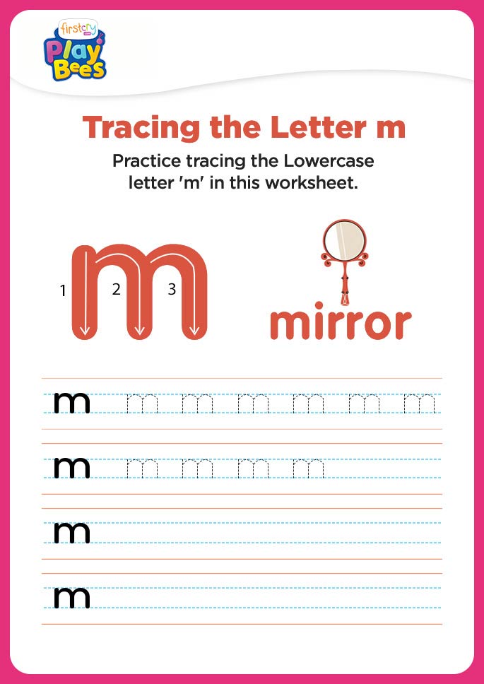 Small Letter m practice worksheet
