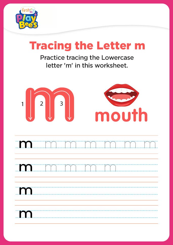 Small Letter m recognition worksheet