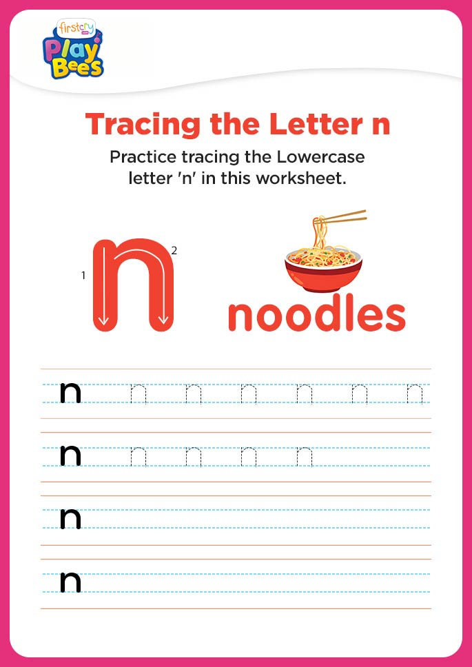 Small Letter n recognition worksheet
