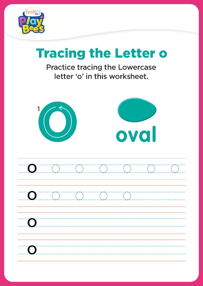 Small Letter o practice worksheet